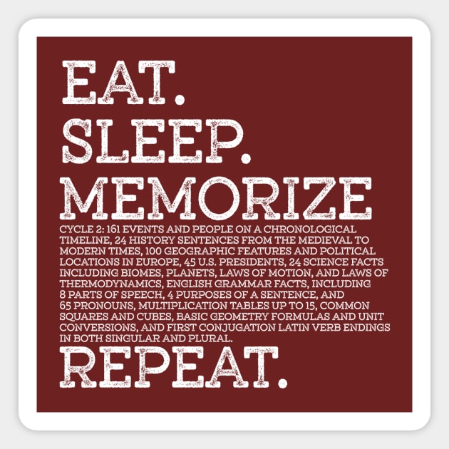 Cycle 2 Eat Sleep Memorize Repeat Memory Master Magnet by k8creates